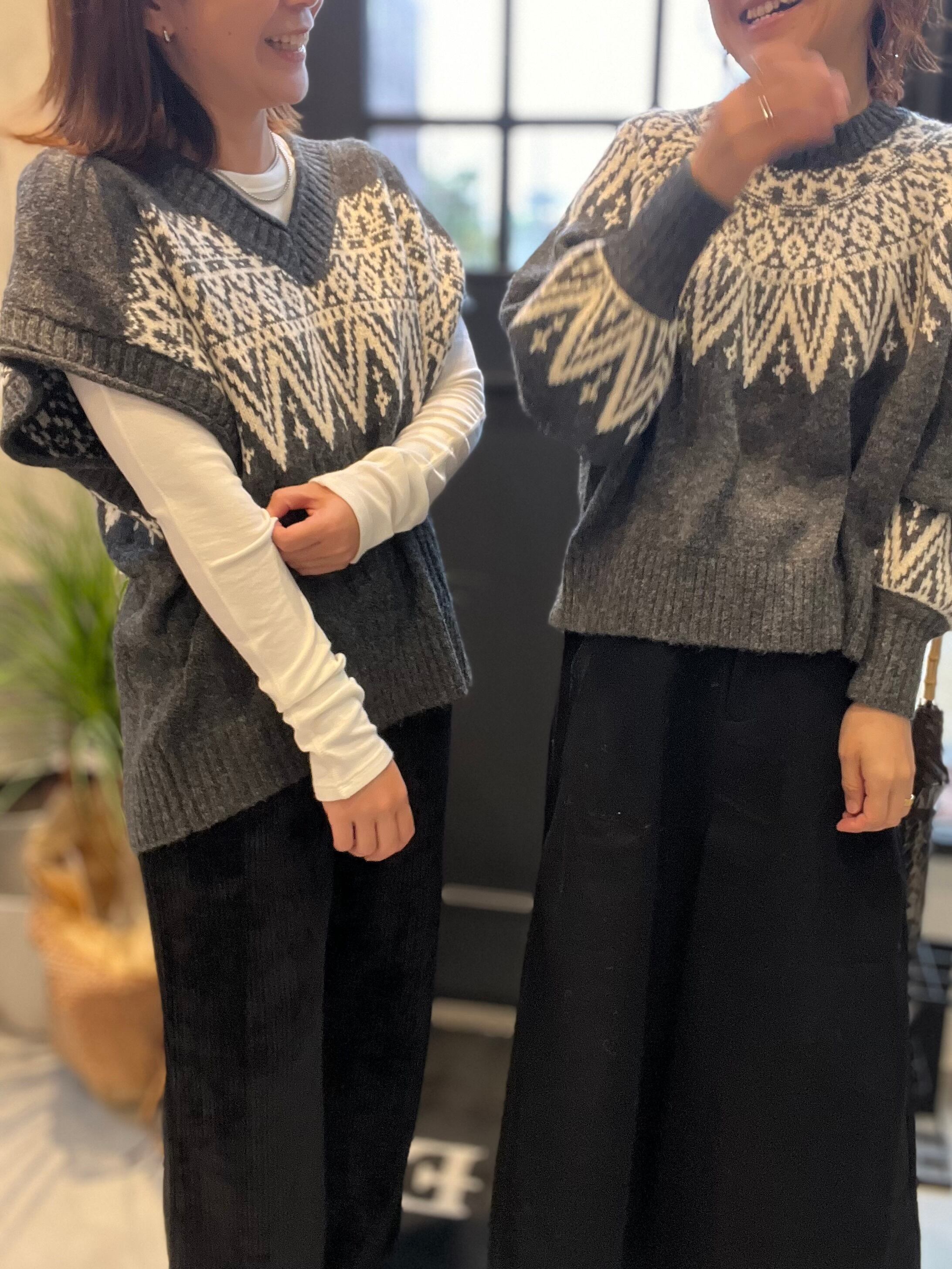 【SELECT】フェアアイル柄プルオーバー 39-0423