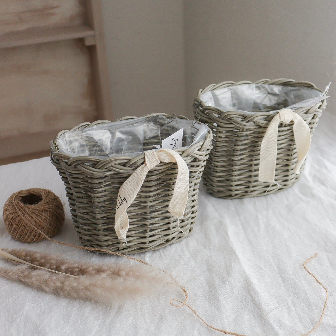 PPラタン アレンジバスケット S（ライトグレー） | Green heartꕥ