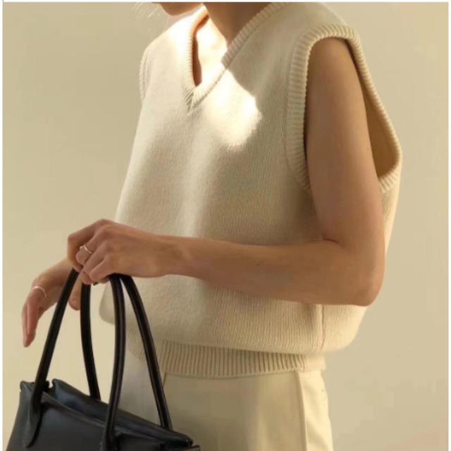 【ルーズノースリーブニットベスト】P01976