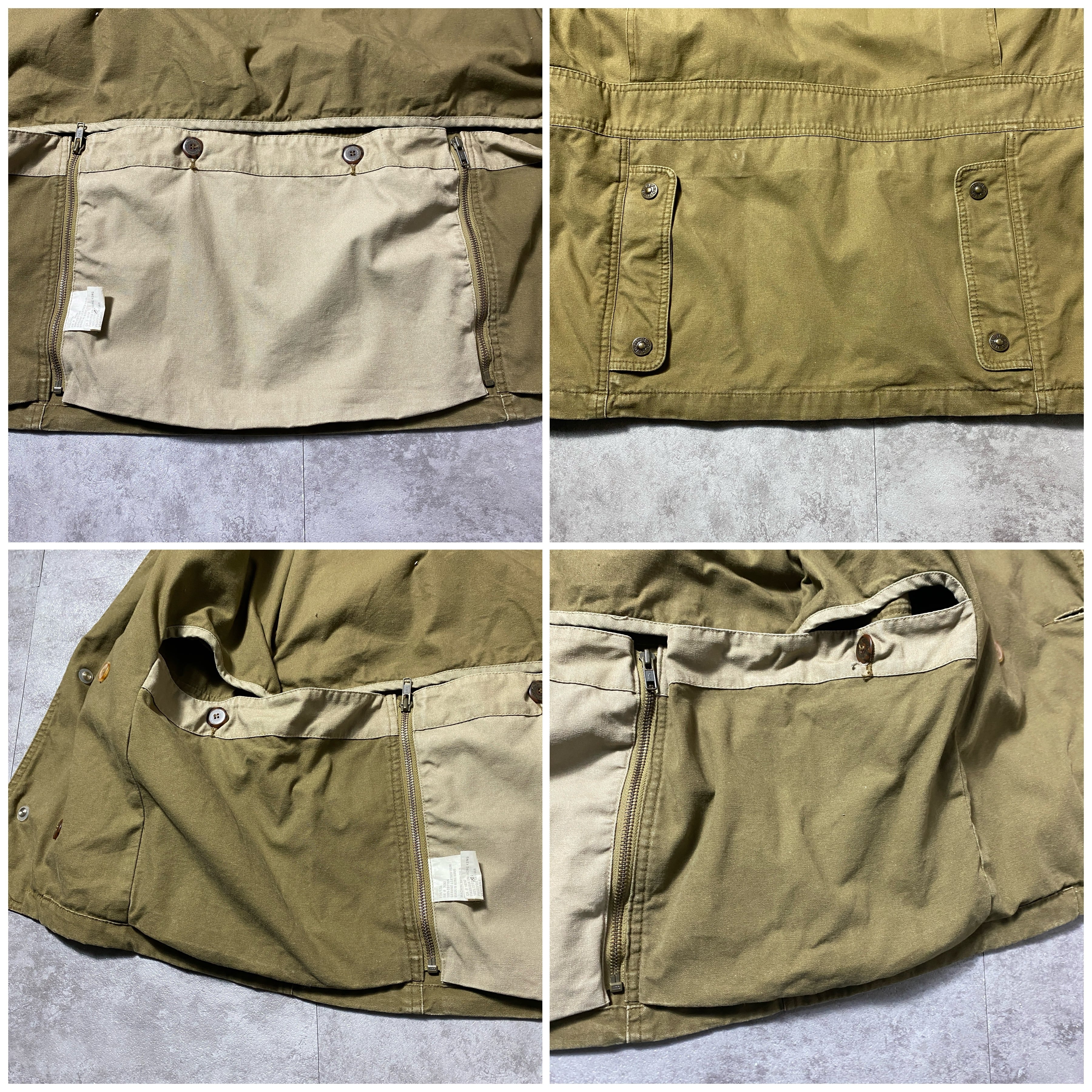 90's Timberland ティンバーランド レザー襟 メタルボタン ミドル丈