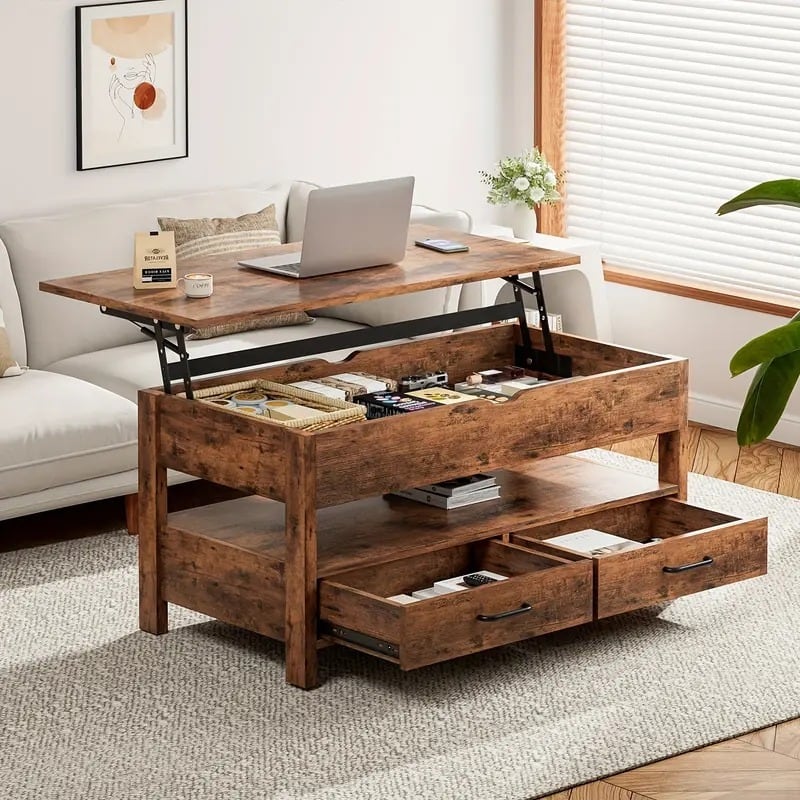 ダークブラウン木製ローテーブル 引き出し付き 楽天市場】ローテーブル 机 引き出し付 ◇ Cタイプ／幅120cm