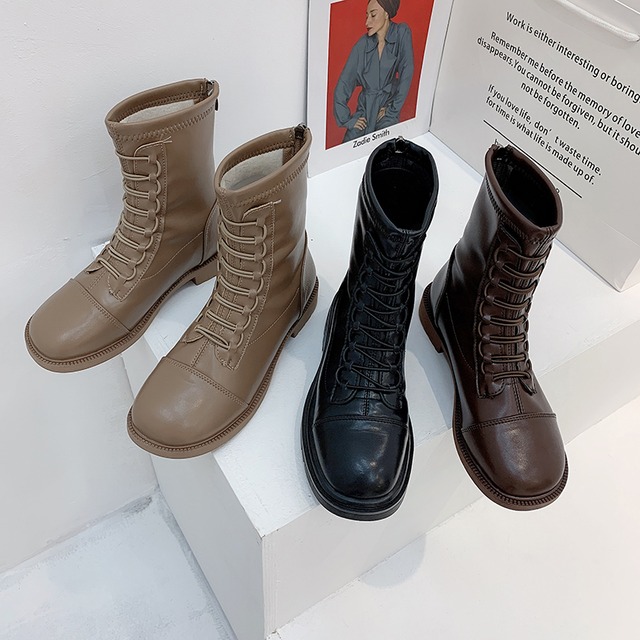 ブーツ薄手ウィンタースタイルショート レース 靴 シューズ 冬物 レースアップ フェイクシューズ28289024439