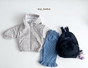 韓国子供服 / Mybebe / ボンディングフードジップアップ *XS~XL*