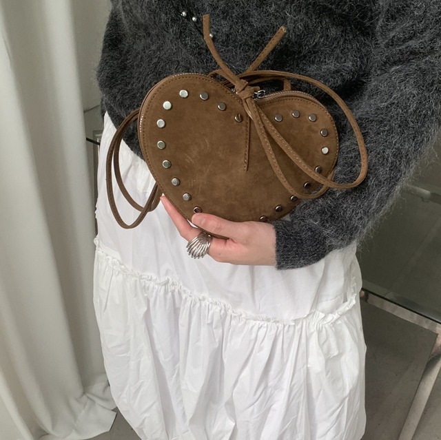 suede heart crossbody bag ＜b3025＞