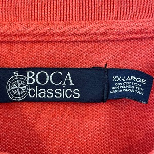 【BOCA】XXL オーバーサイズ ポロシャツ オレンジ 3つボタン US古着 アメリカ古着