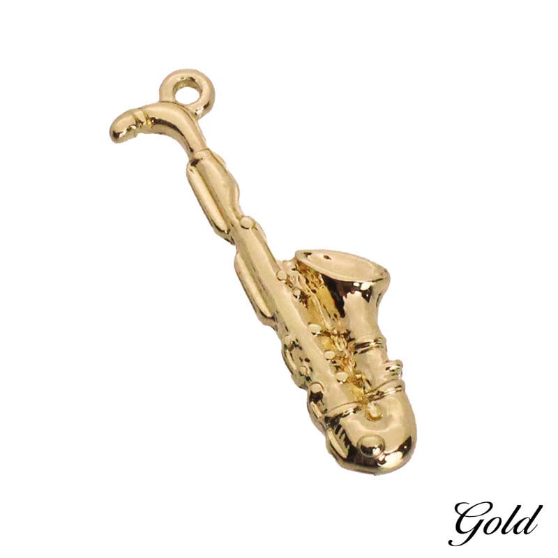 チャーム 楽器 サックス 2個 27mm×10mm [cha-50921] アクセサリー
