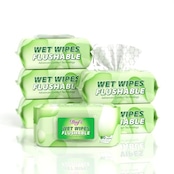 DAFI 流せる おしりふき 大人用 80枚 x 6個 トイレに流せる お尻拭き 厚手 蓋つき 柔らかい 水たっぷり おしり拭き 流せる ノンアルコール 無香料 介護用