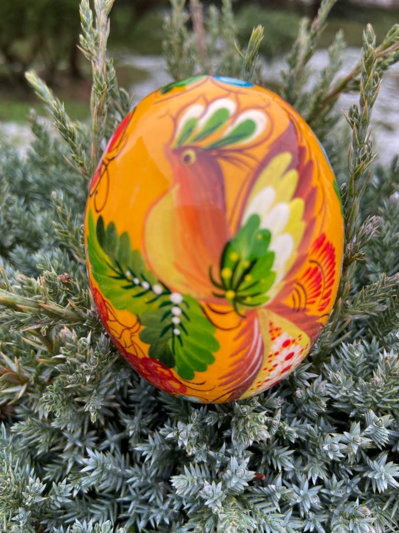 ペトリキウカ塗りのイースター・エッグ 7cm　ホメンコ作 - 1