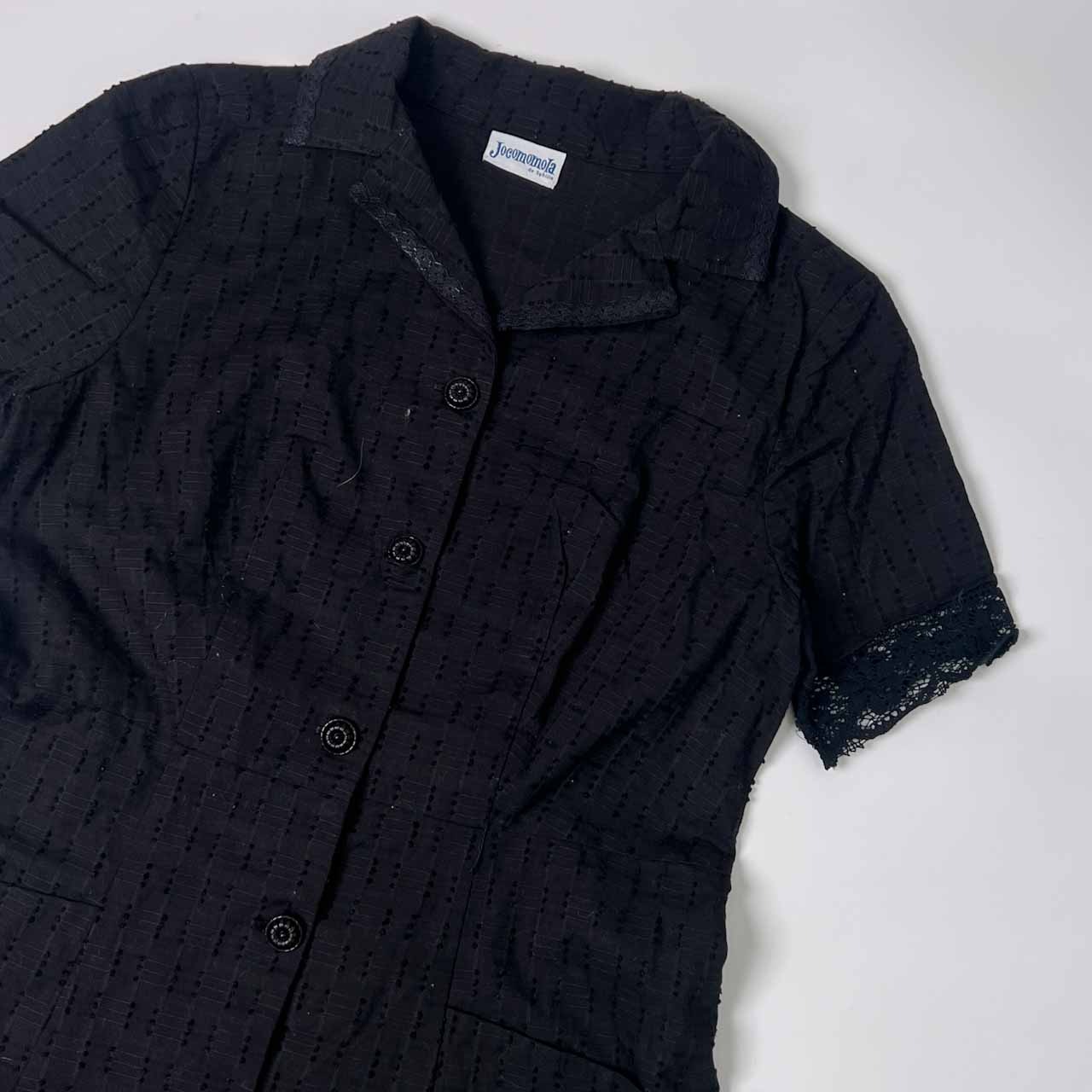 Jocomomola ホコモモラ レース 半袖 ワンピース 40/ブラック レディース