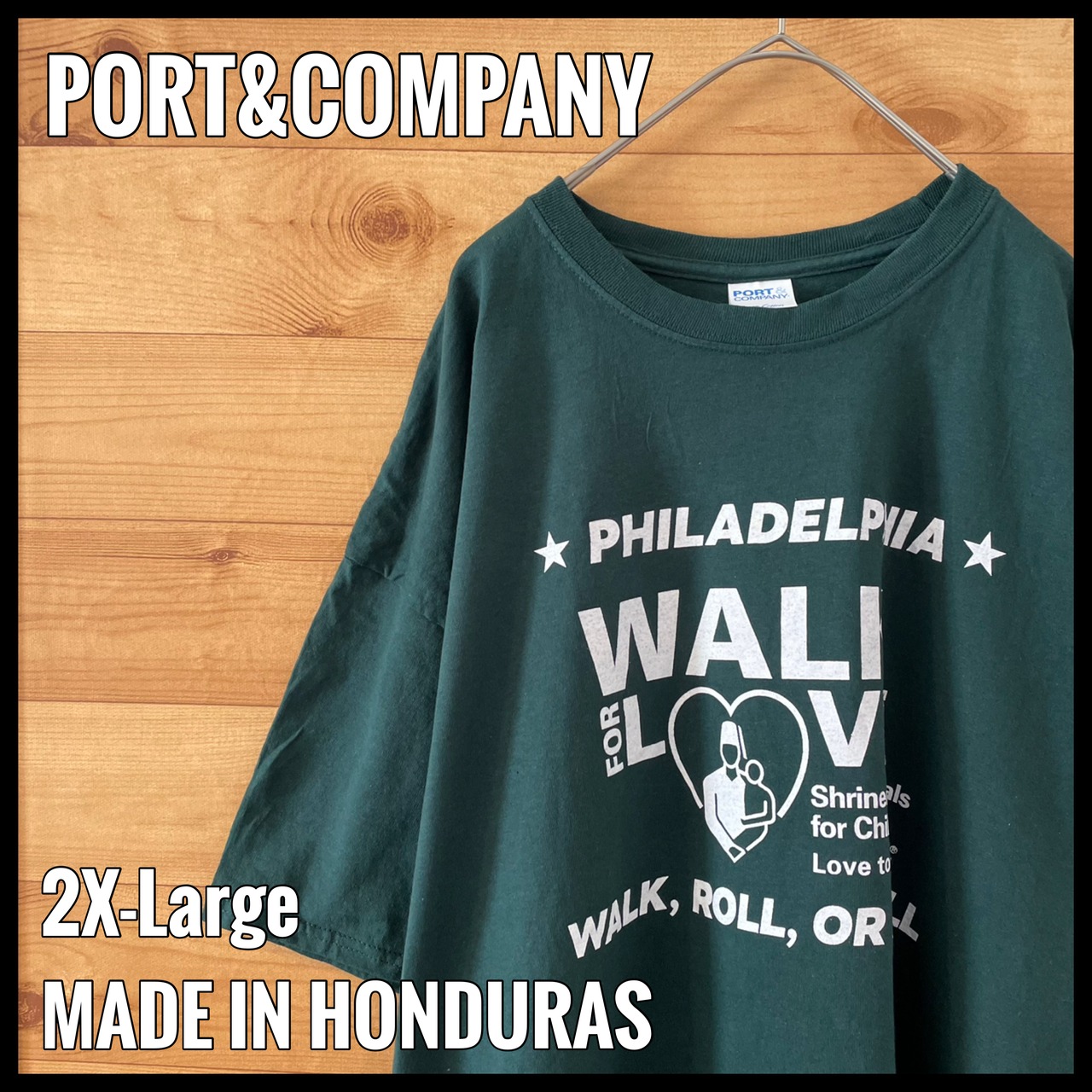 【PORT&COMPANY】ウォークイベント 半袖 Tシャツ スポンサー 企業ロゴ XL ビッグサイズ US古着 アメリカ古着