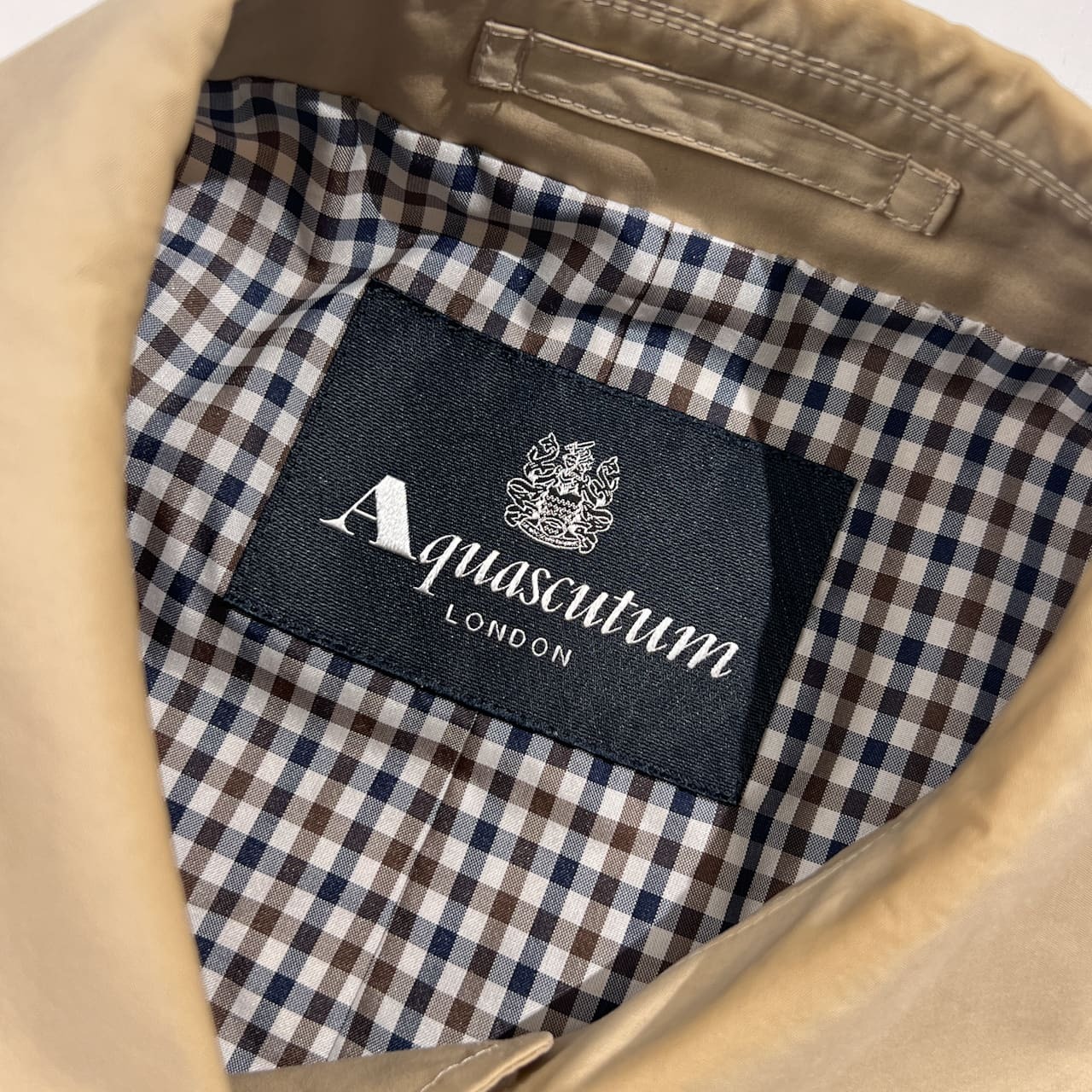 Aquascutum アクアスキュータム New Aqua5 ステンカラーコート/ベージュ系 メンズ  ヴィンテージ