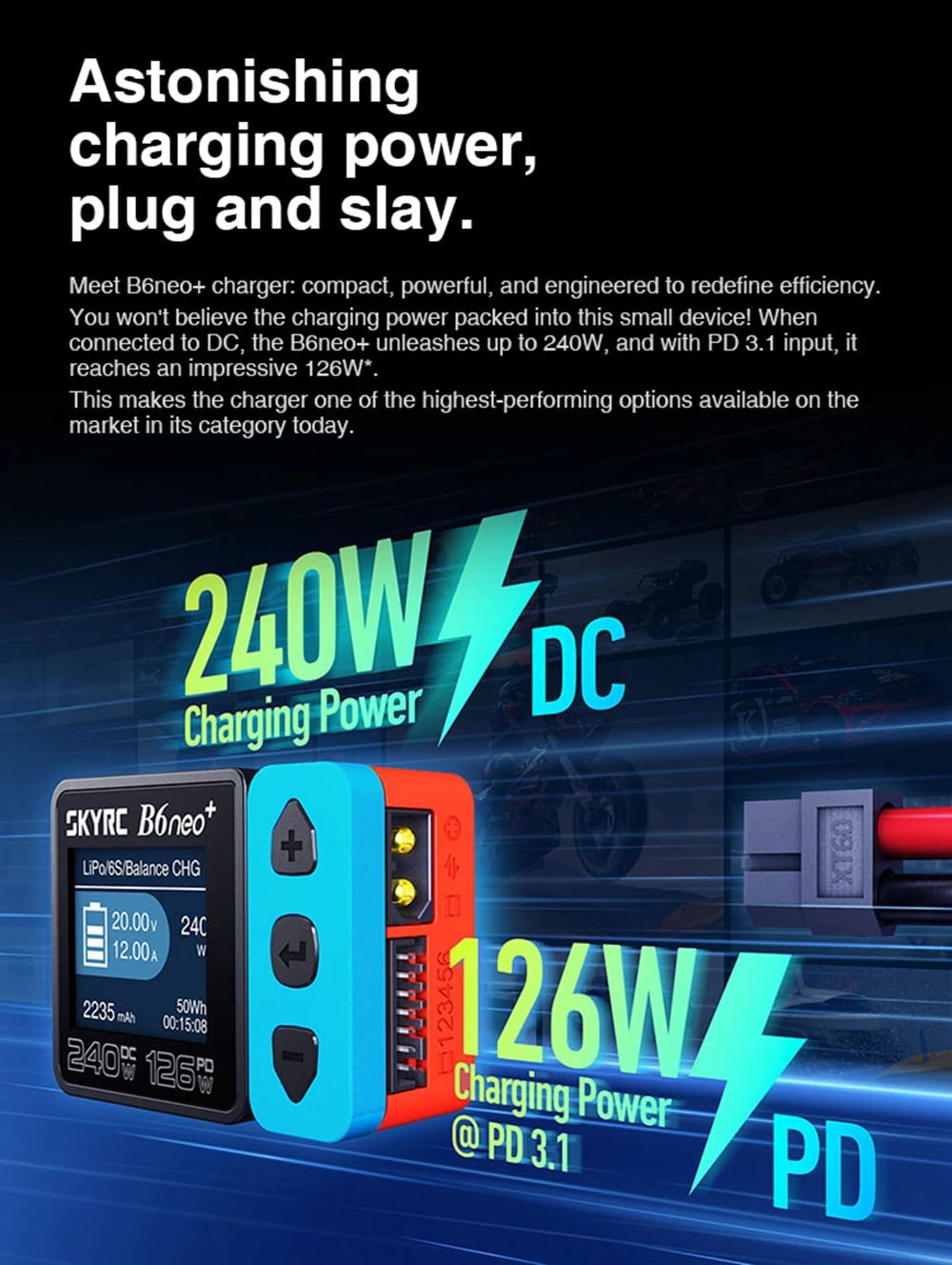 SKYRC B6 neo+ 240W DC/126W PD Dual Input Charger 各種 | FPV