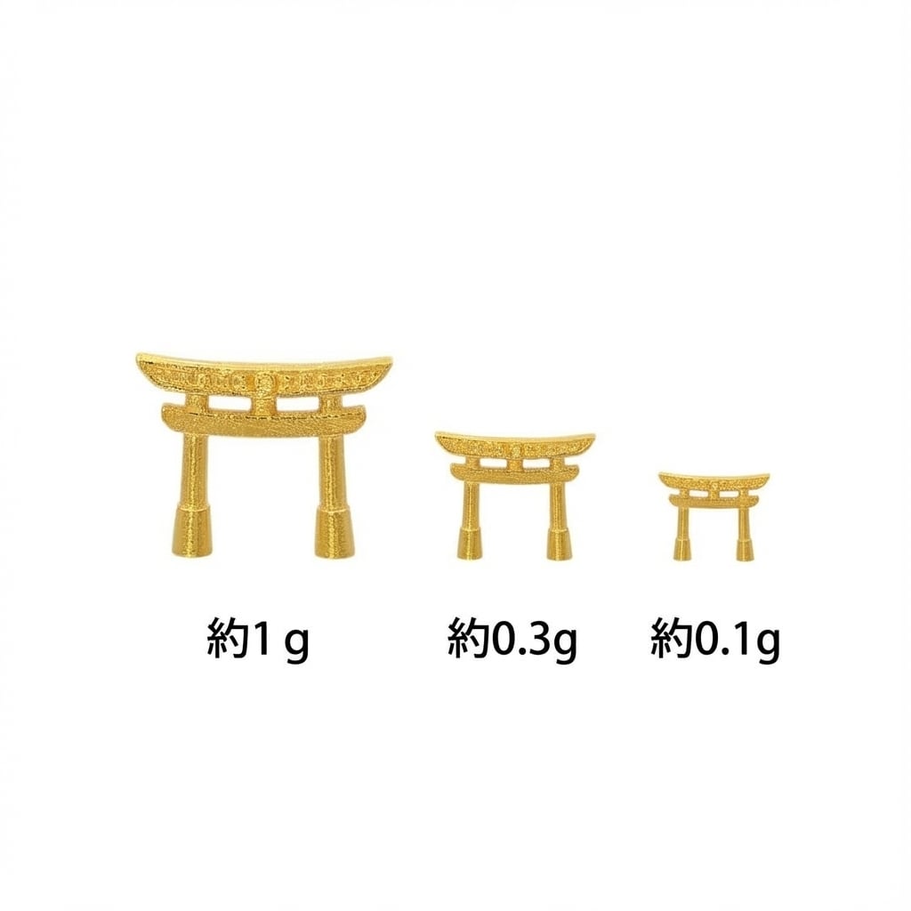 純金『鳥居』モチーフ 約1g お守り【JUNGOLD】 神棚シリーズ