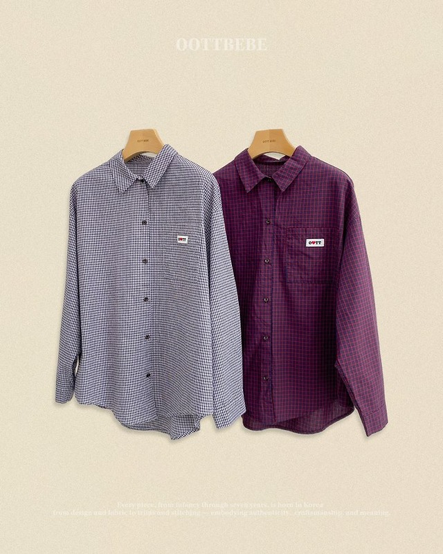 【取寄】oottbebe｜cappuccino check shirt (adult)｜カプチーノチェックシャツ(大人)｜FREE｜adult｜26 autumn
