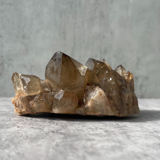 コンゴ産【クンダリーニシトリン（非加熱 Citrine）】スモーキー｜クラスター 鉱物 天然石 パワーストーン