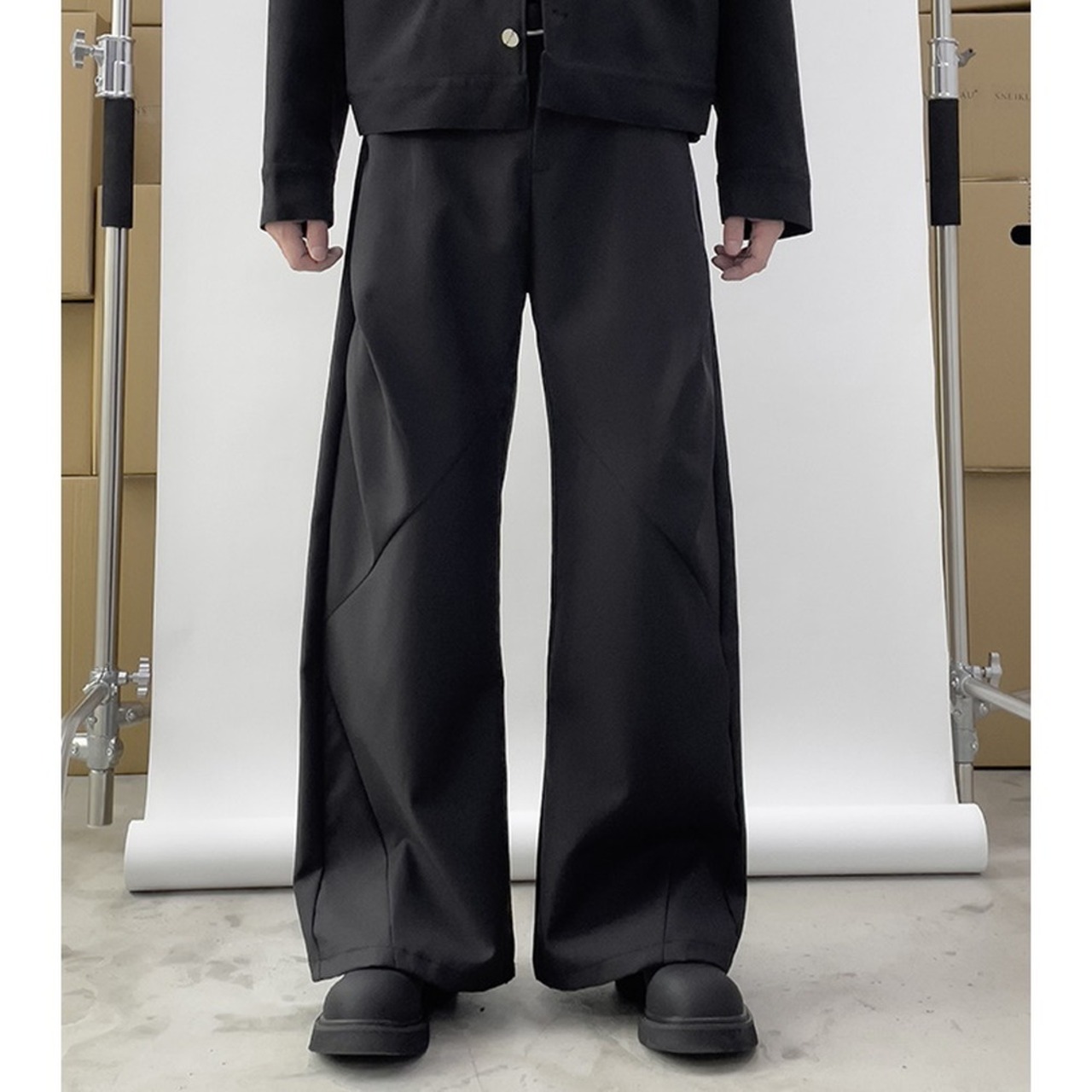 パネルルーズカジュアルスーツパンツ　928