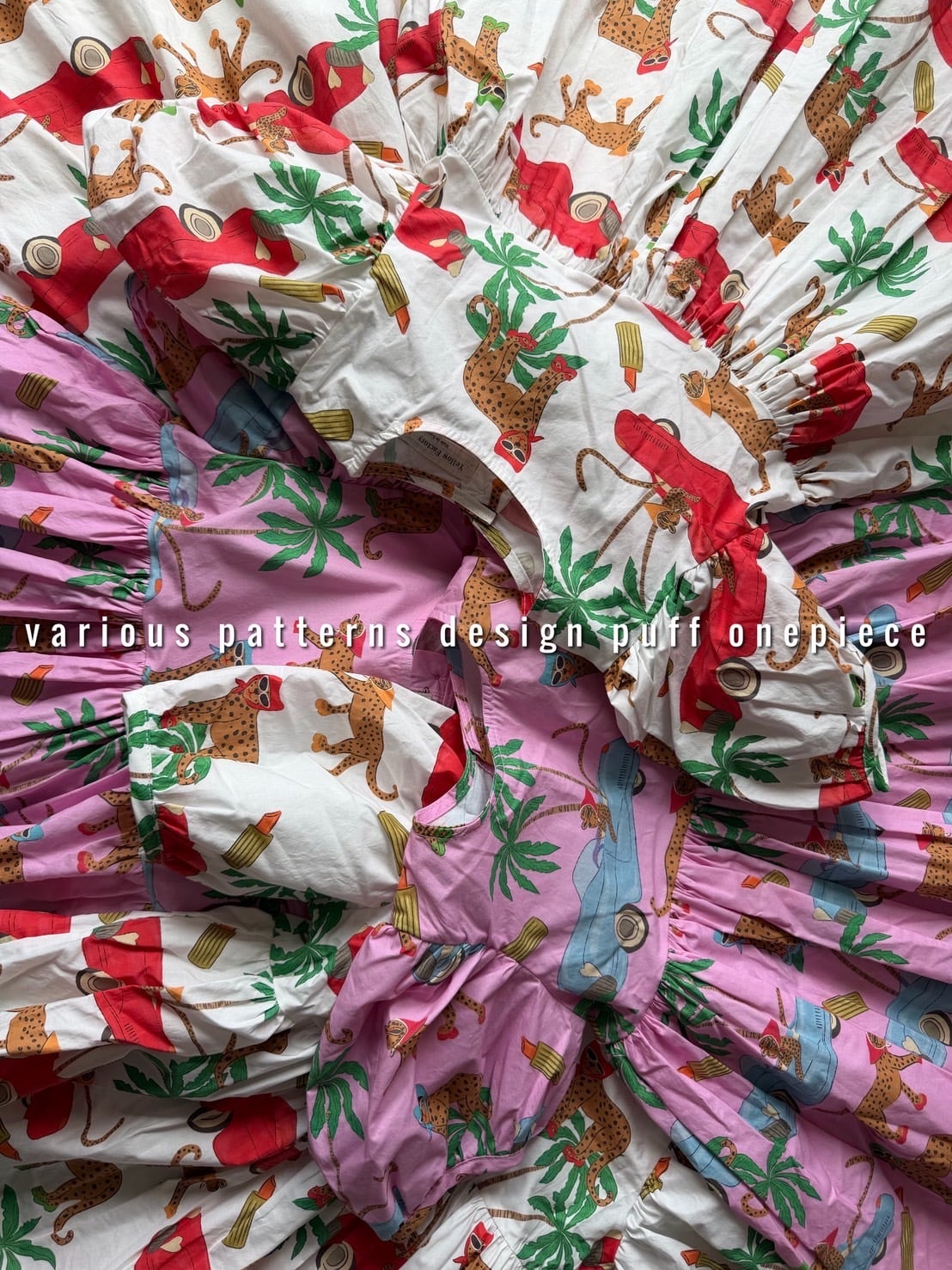 （予約商品）various patterns design puff onepiece（90〜130cm）4388