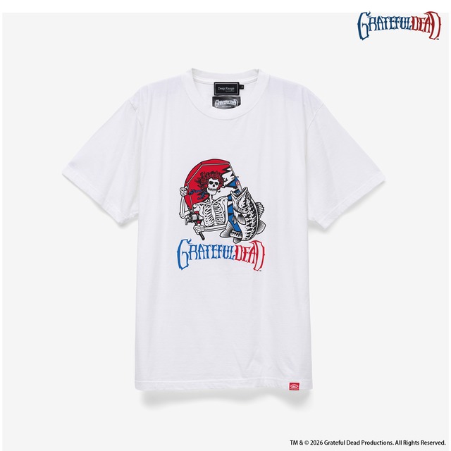 【BASSMANIA × GRATEFUL DEAD】  FISHING DEAD SKULL T Shirt ［WHITE］