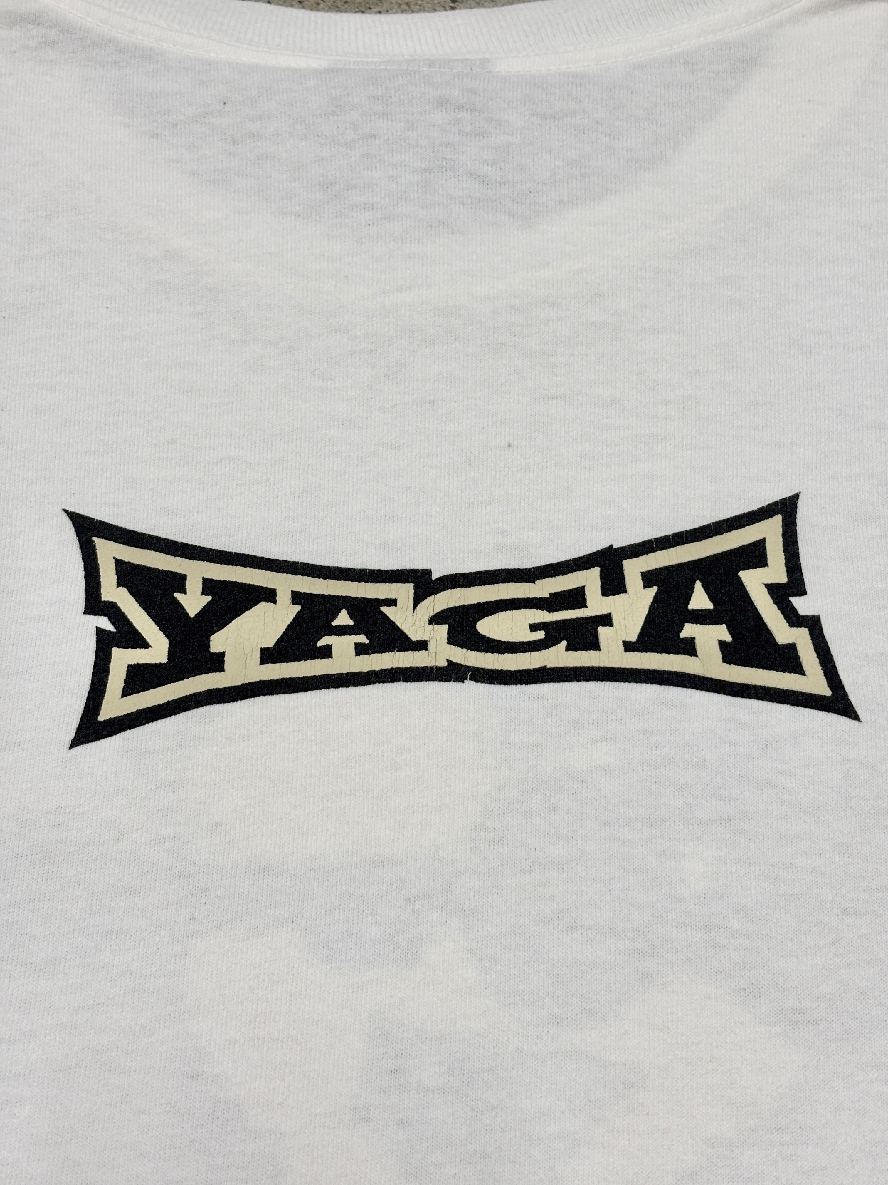 90s YAGA/Logo print Tee/USA製/L/ロゴプリントTシャツ/レゲエ/ラスタ