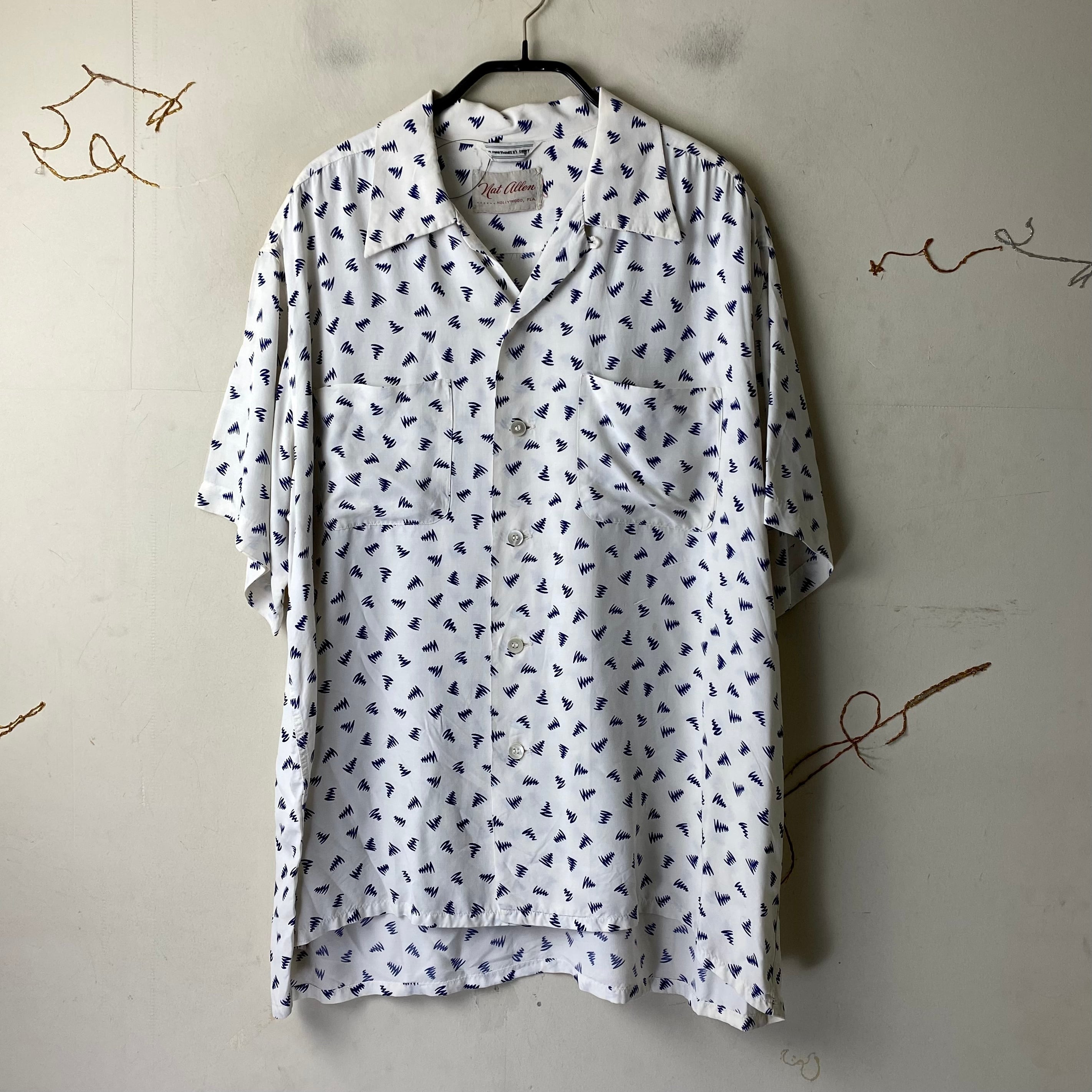 vintage 1950's atomic pattern rayon shirt | NOIR ONLINE