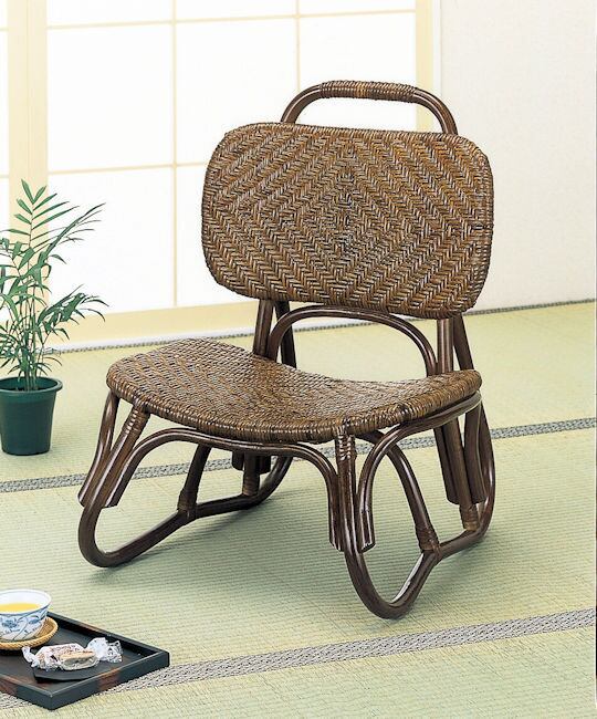 送料無料 籐ラタンあじろ編み座椅子 幅50cm チェア 和モダン 新品（671） 籐ラタン あじろ編み座椅子 幅50cm 便利椅子 和モダン（671） | ‎