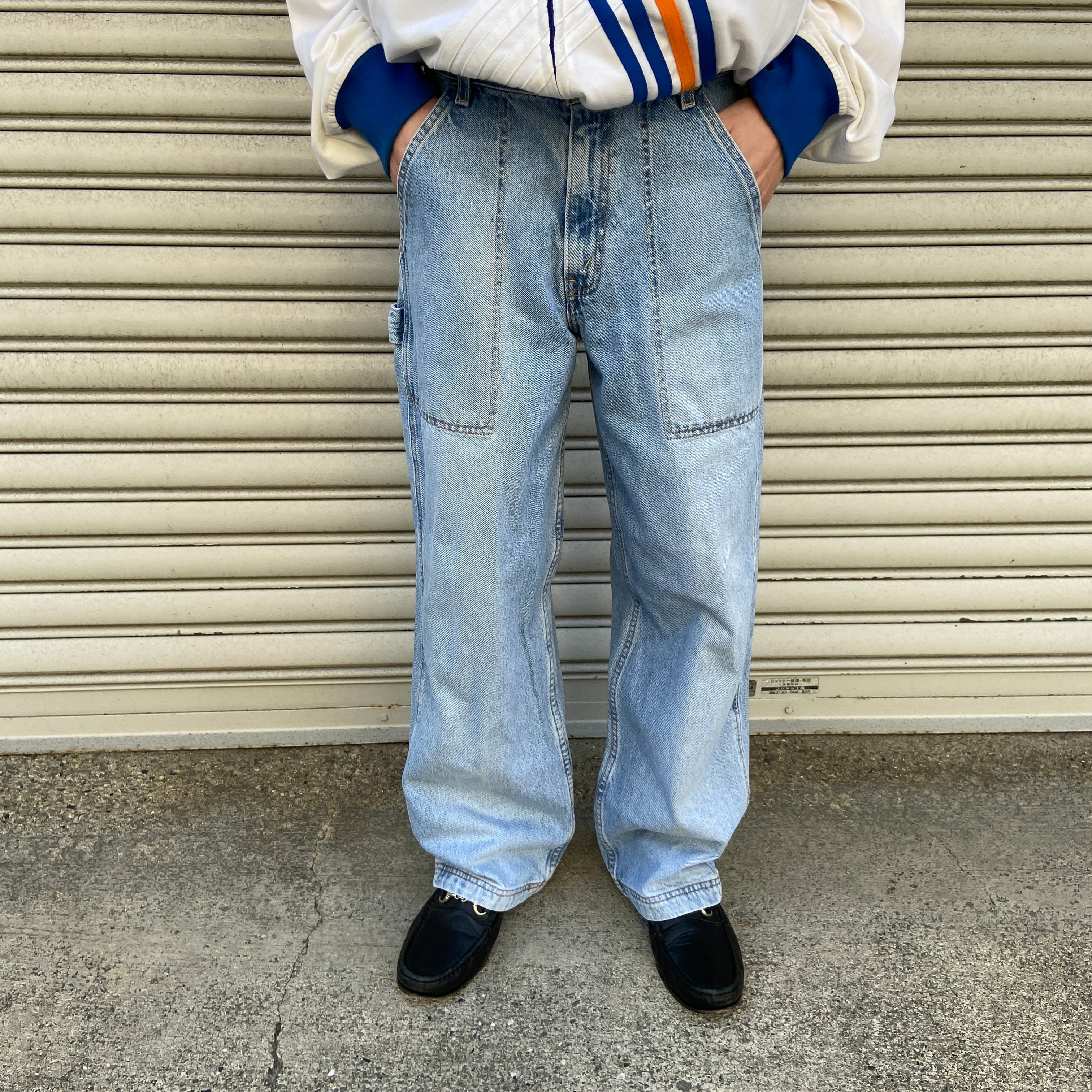 送料無料』90s Levi's DRY GOODS ワイドデニムペインターパンツ W30