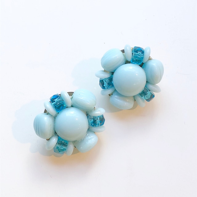 VINTAGE blue beads earrings