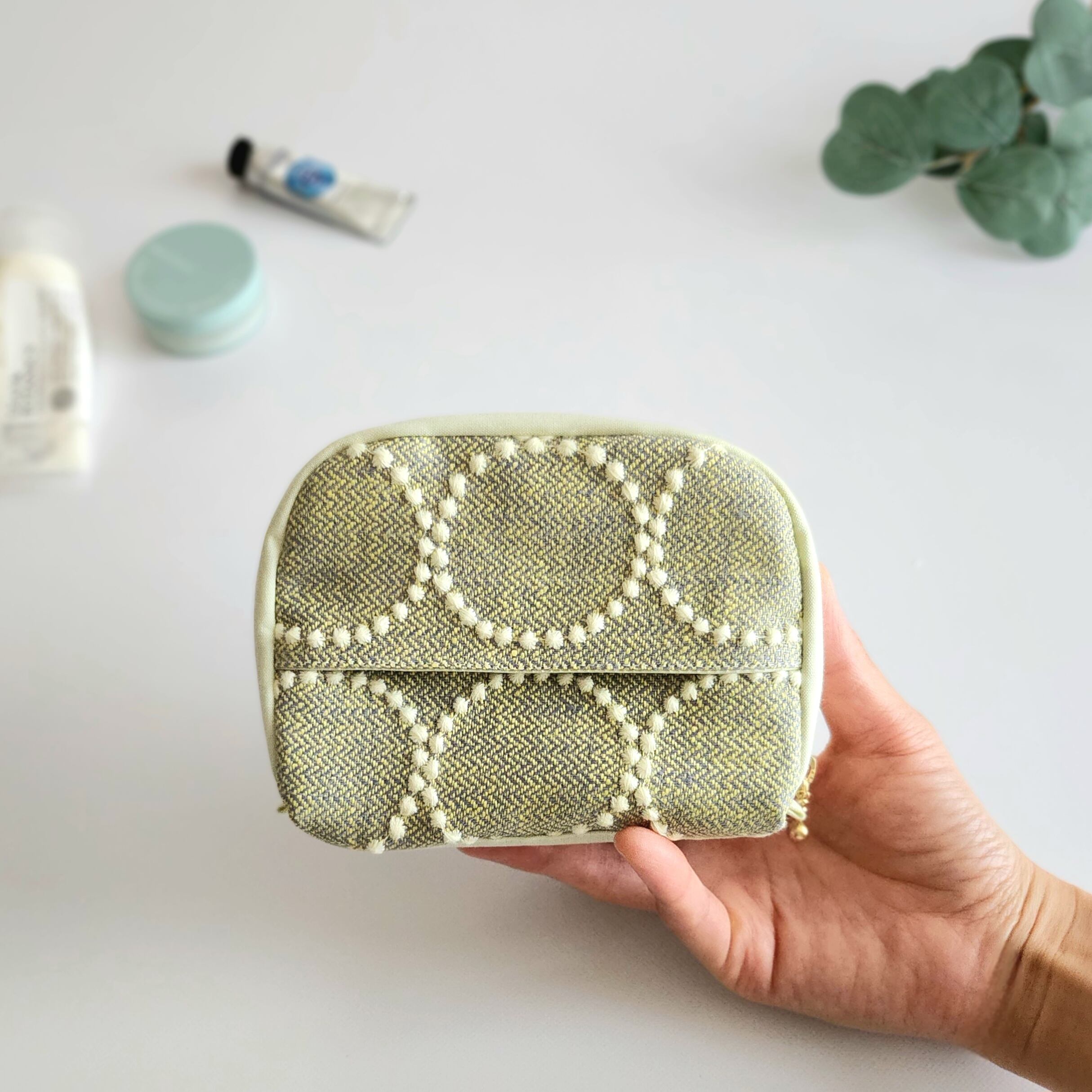 ミナペルホネン・タンバリンのコロンとマチ付きティッシュポーチ