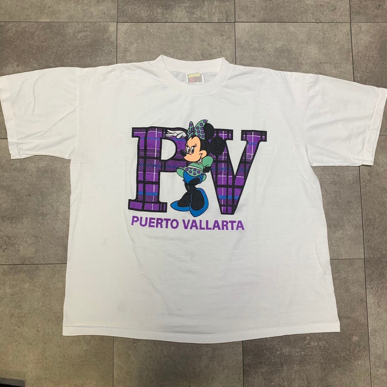 Disney 半袖Tシャツ ミニーちゃん キャラクターデザイン 90s ビンテージ サイズ XL ホワイト