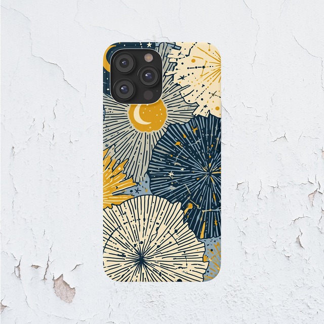 受注生産 iPhoneケース 金色太陽と波の星図｜天体図 STAR060C