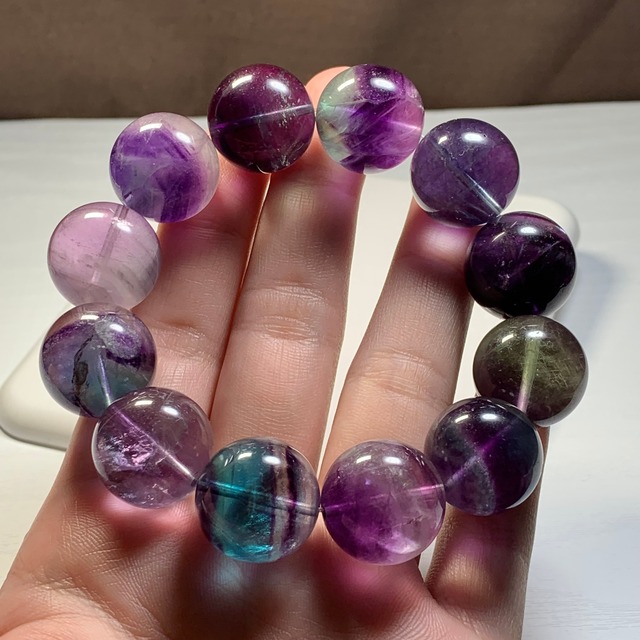 6.希少な大玉！変わった色合い☆グラデーション☆フローライト ブレスレット