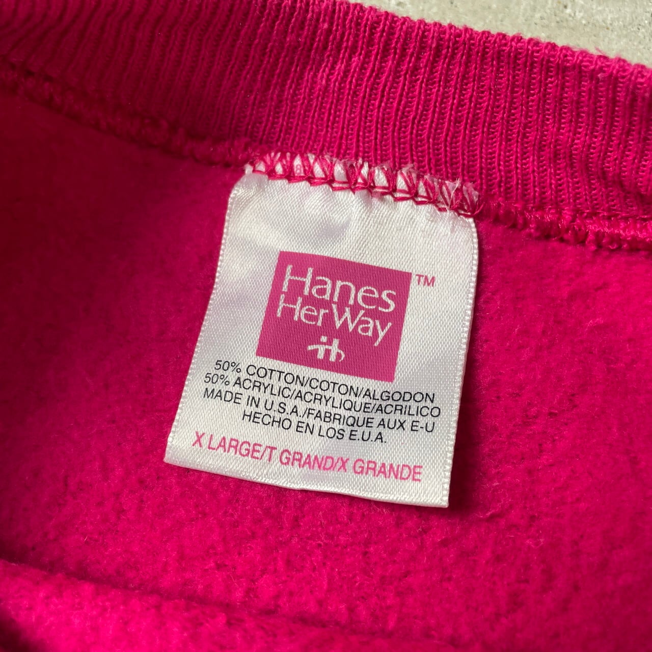 90年代 Hanes ヘインズ HerWay イラストプリント 丸首 ラグランスリーブ スウェット ホワイト (レディース XL)   O6362