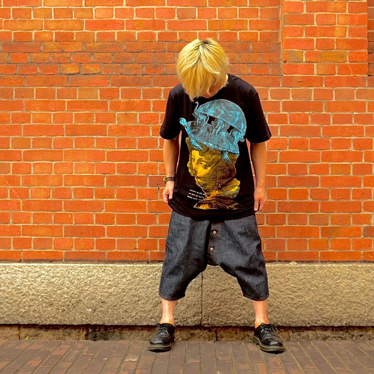 UNFINISHED岡山デニムサルエルハーフパンツ