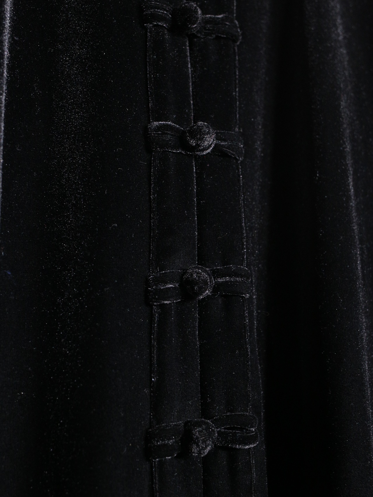 black one tone velours china shirt - 9