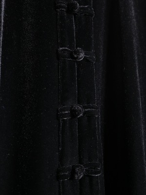 black one tone velours china shirt