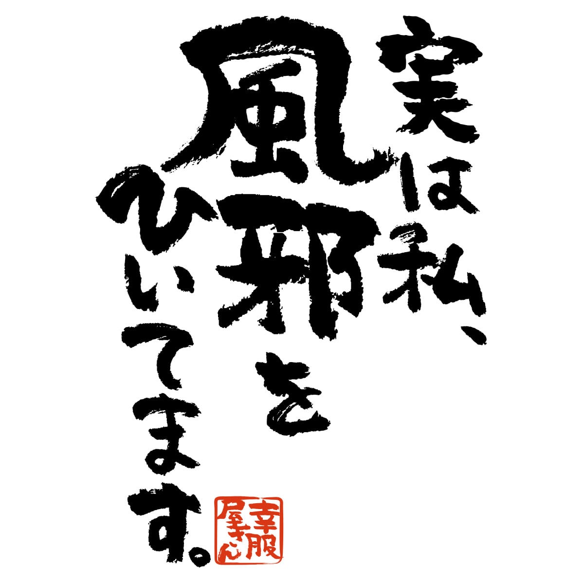 実は私、風邪をひいてます。 漢字Tシャツ ka400-92 ウィルス 勘違い 批判 対策 アピール