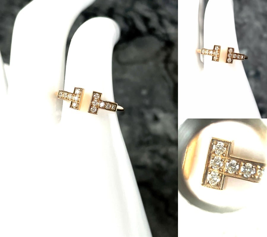 TIFFANY (ティファニー) K18 YG 750 ダイヤモンド ワイヤー リング