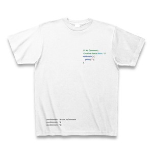 Programming PRINT T-shirt White Ver. - No Comment / C Language -