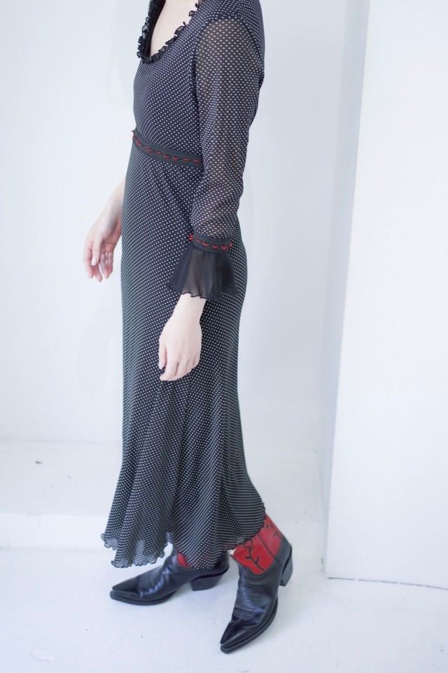 dot frill dress