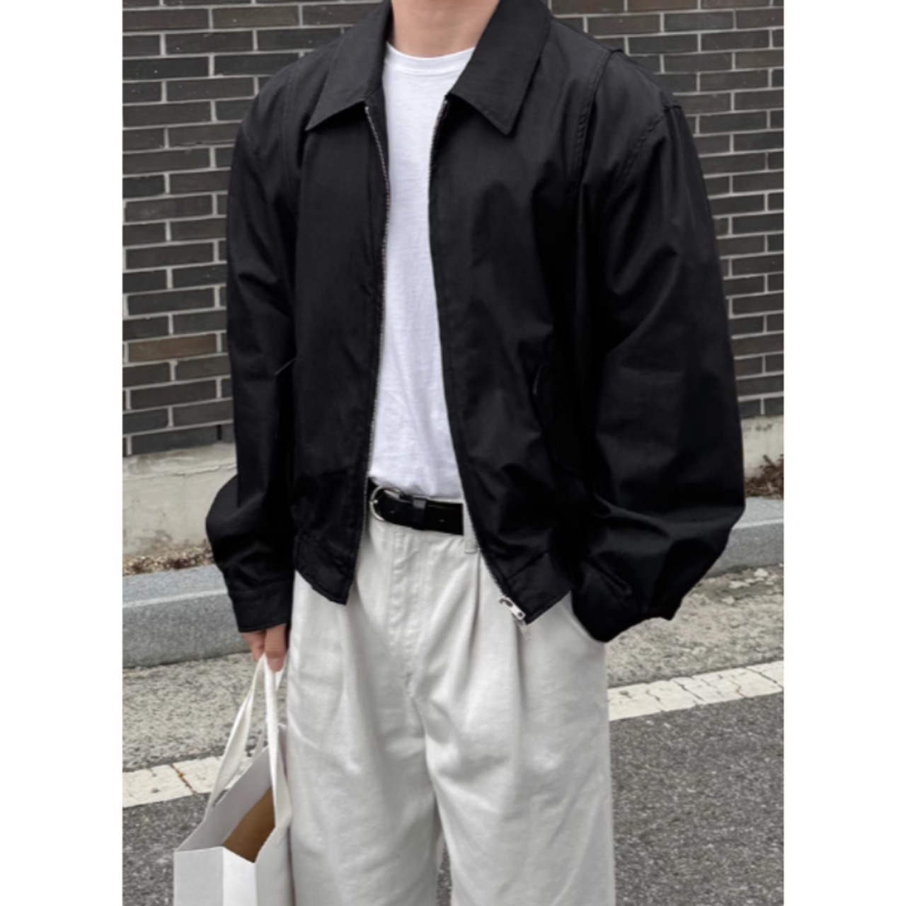 ハンサムショートラペルブルゾン　0852