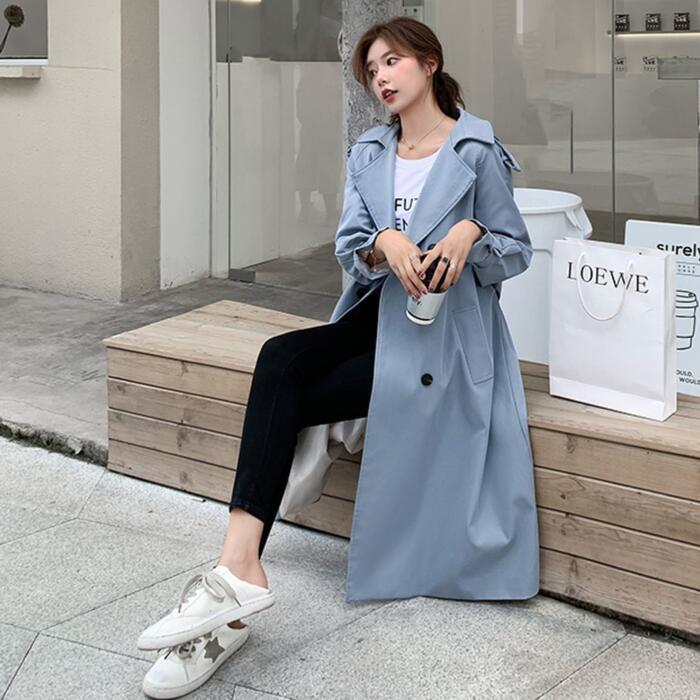 日本人気超絶の 韓国 服 レディース シャツ 青 アウター 春 長袖 シャツアウター
