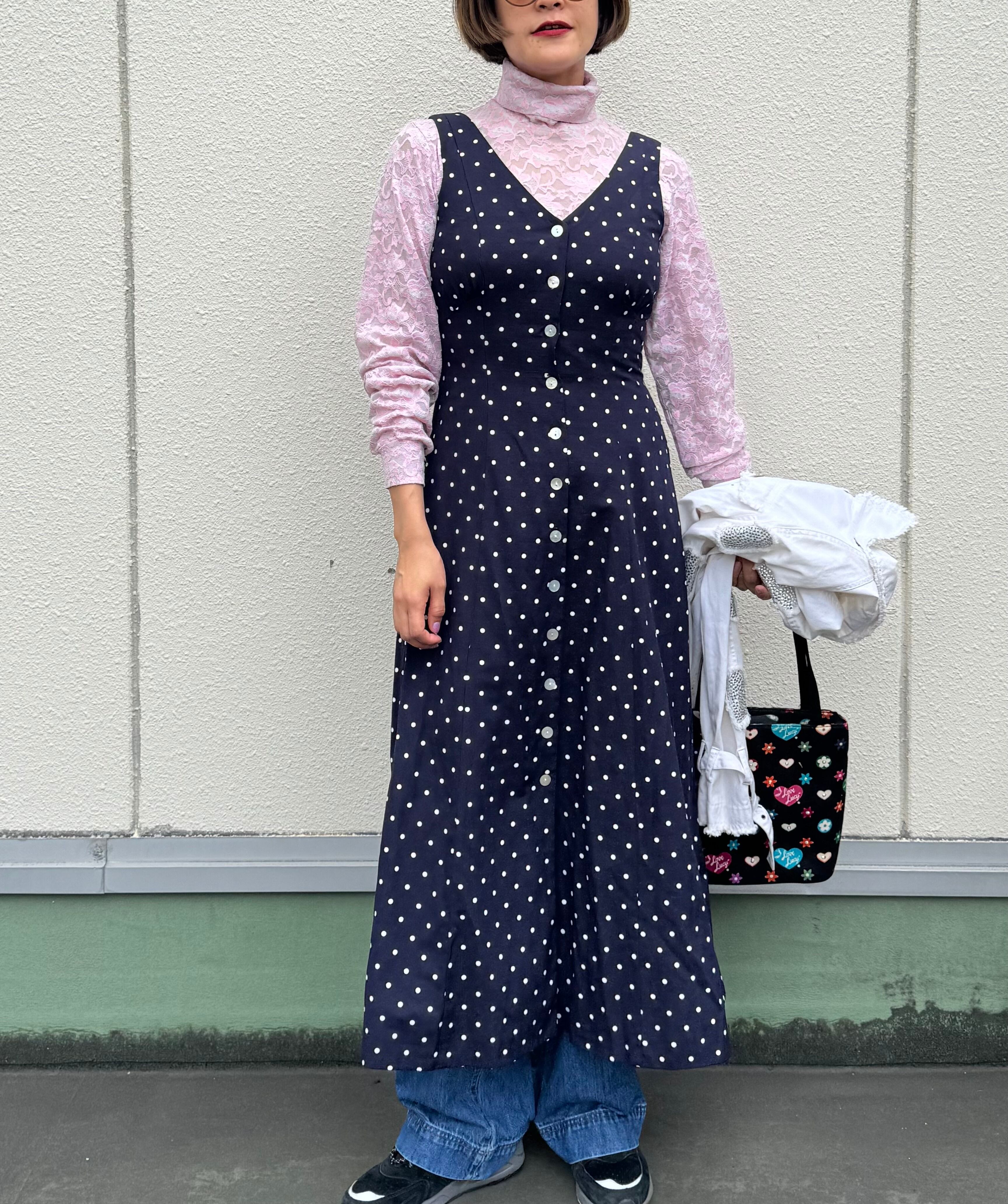 ブルックスブラザーズ 青と白のストライプ ノースリーブワンピース