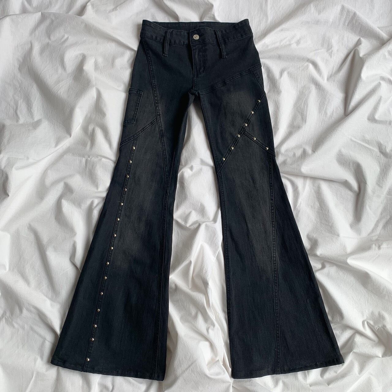 STUDS FLARE DENIM PANTSsilvertab