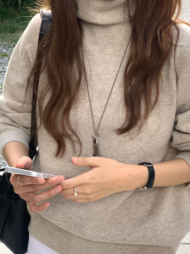 (予約) verveine / Melin whole garment turtleneck overfit knit 3color