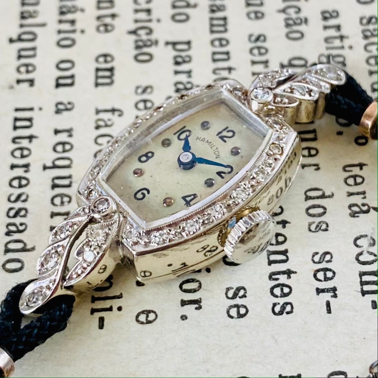 高級腕時計 ハミルトン】16ダイヤモンド 14K 1950年代 金無垢 17石 手