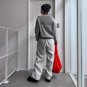 刺繍ロゴスウェットライクKnit/グレー