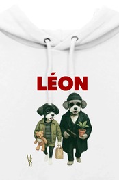 男女兼用 フーディープルオーバーLEONoriginal ホワイト S〜XXL