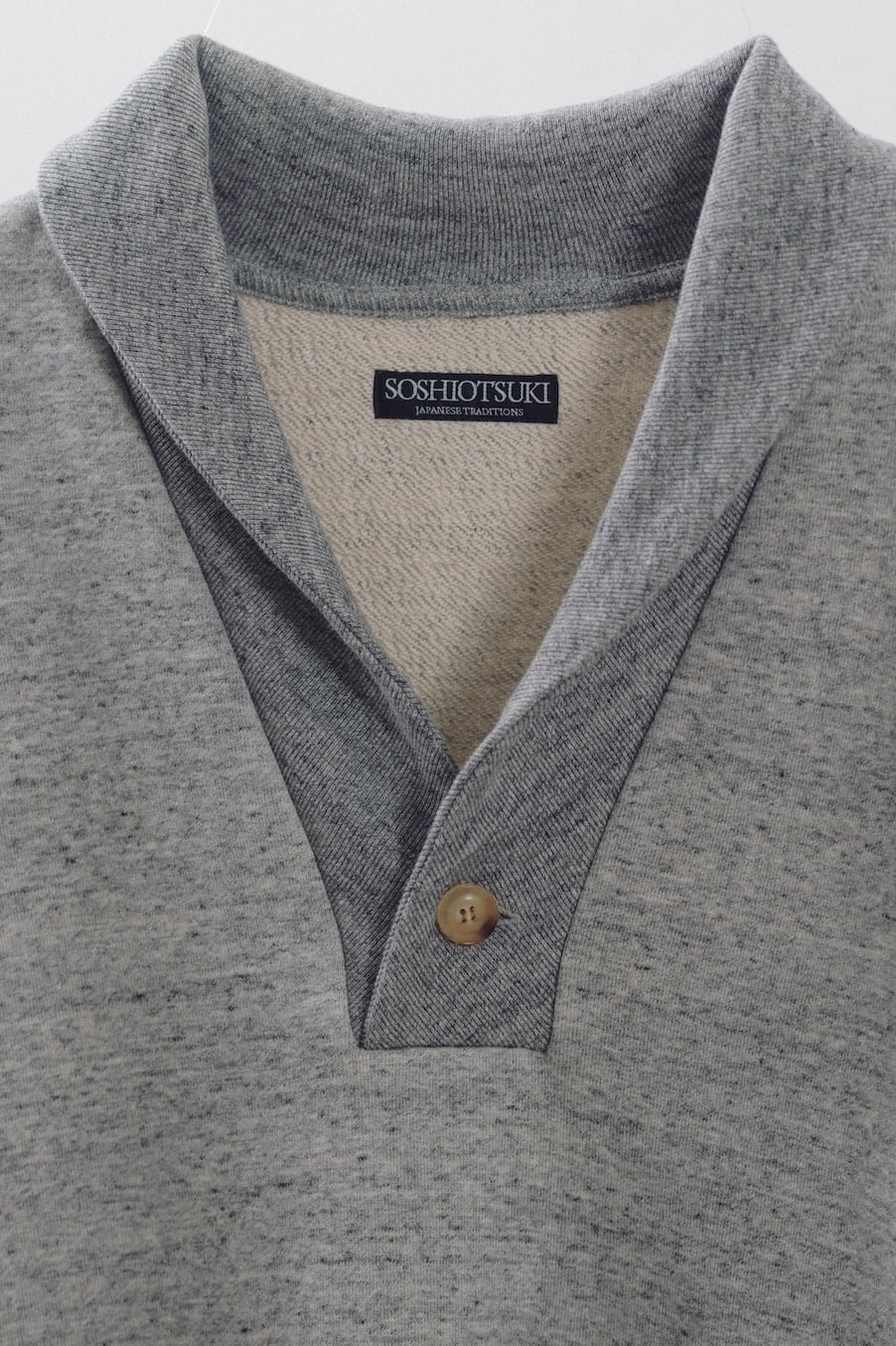 26SS】SOSHIOTSUKI SHAWL COLLAR SWEATER(LIGHT GREY) S26SS21CS
