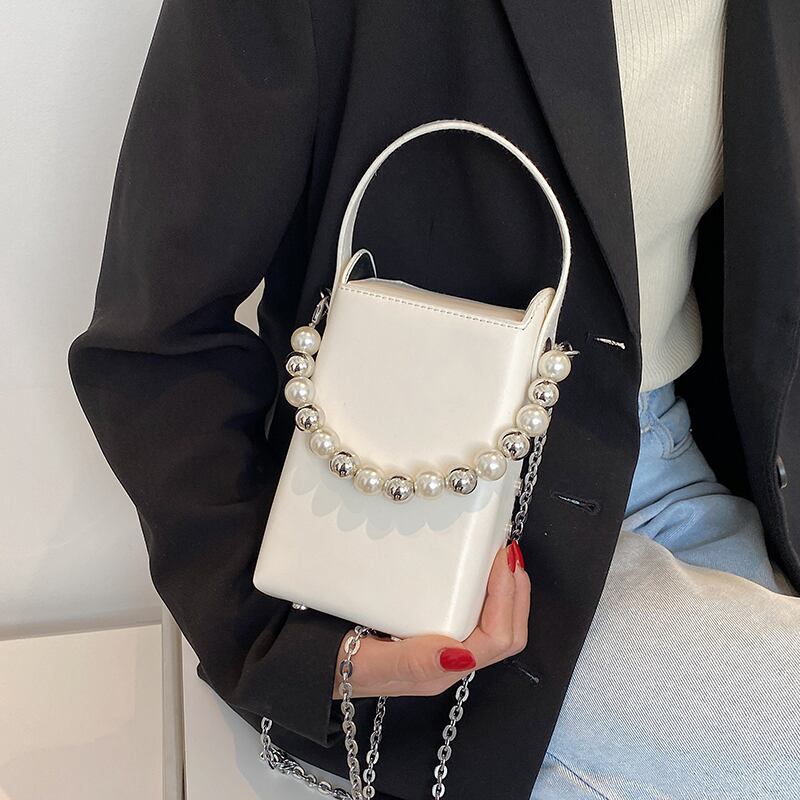 サマーパールチェーン ミニ 夏物 真珠 スクウェア Tiancai_Wing_Bag74624754539