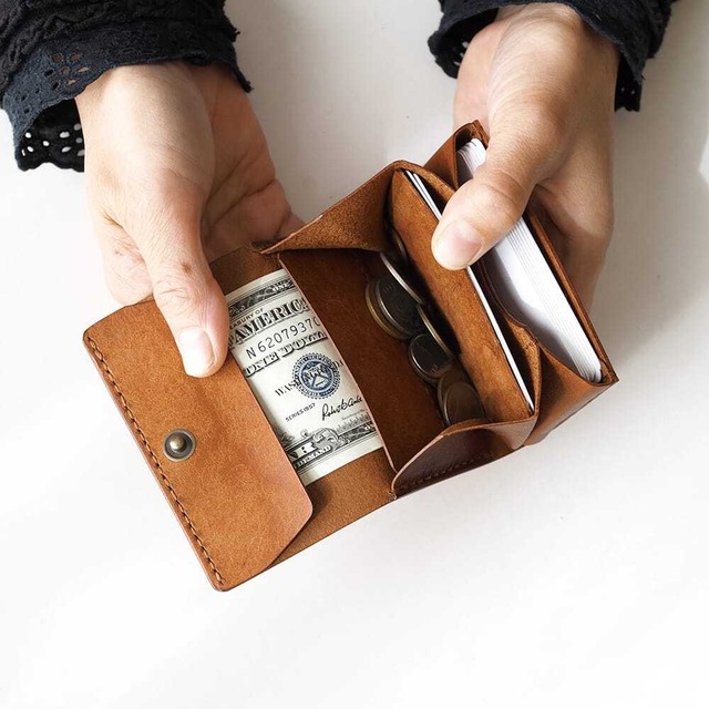 【残り1点】再販なし カードがたくさん入る ミニ財布【ブラック×ブラウン】